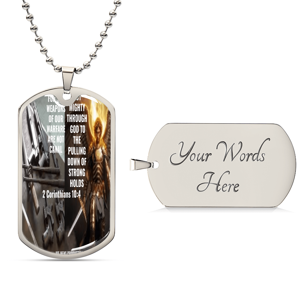 IKE MENS Scripture Collage Military Chain