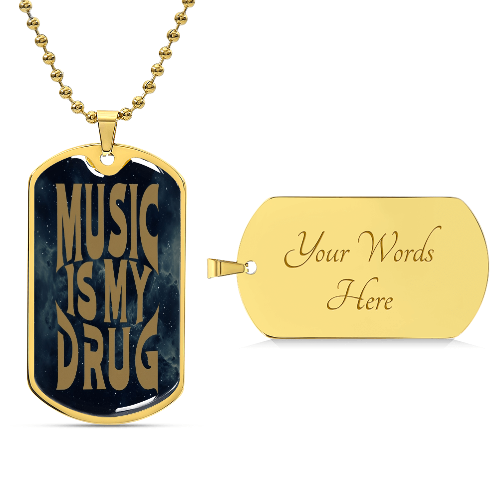 MUSIC IS MY DRUG MILITARY CHAIN