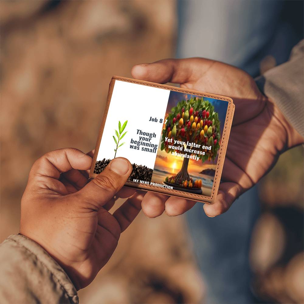 IKE MENS SCRIPTURE COLLAGE GRAPHIC LEATHER WALLET