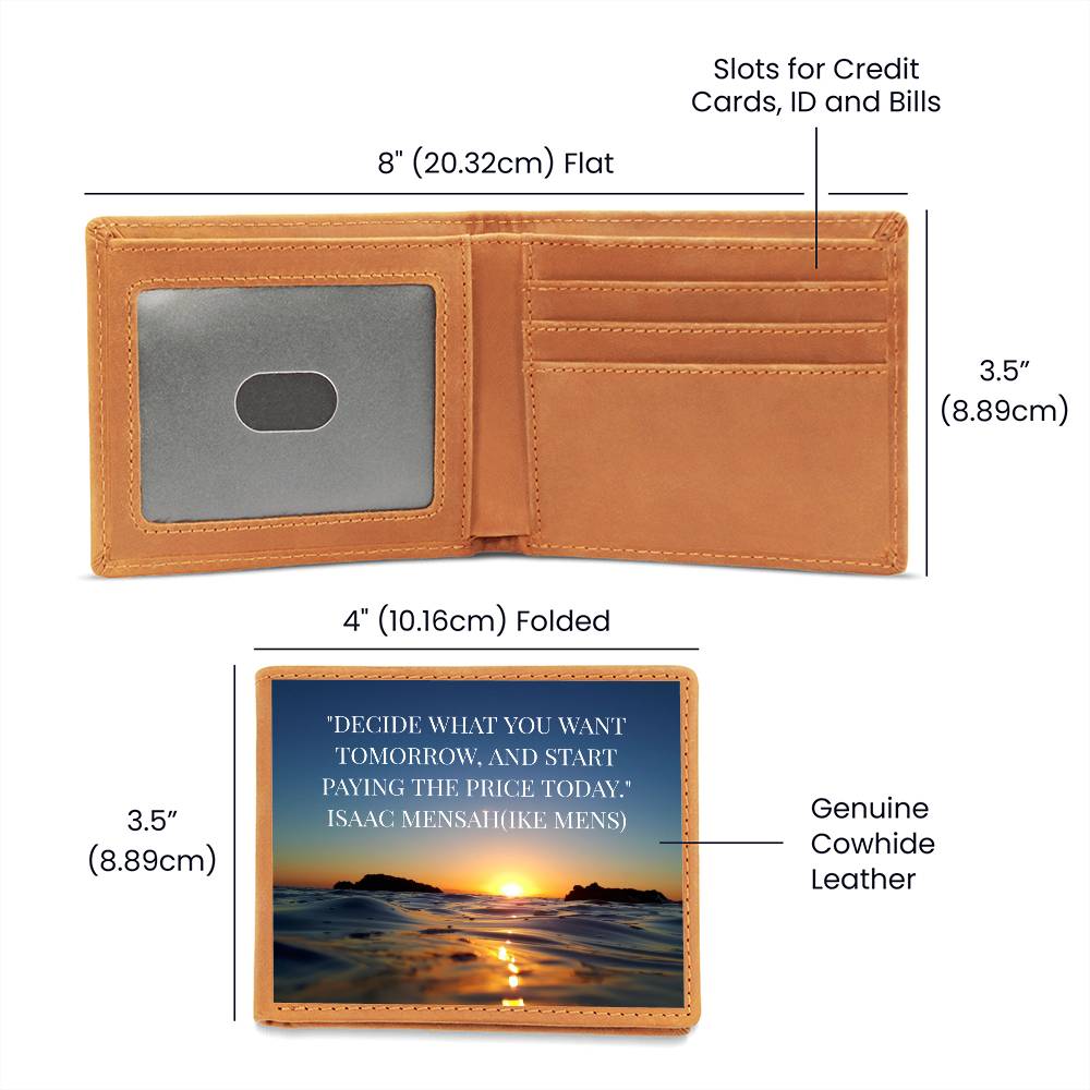 IKE MENS QUOTE GRAPHIC LEATHER WALLET