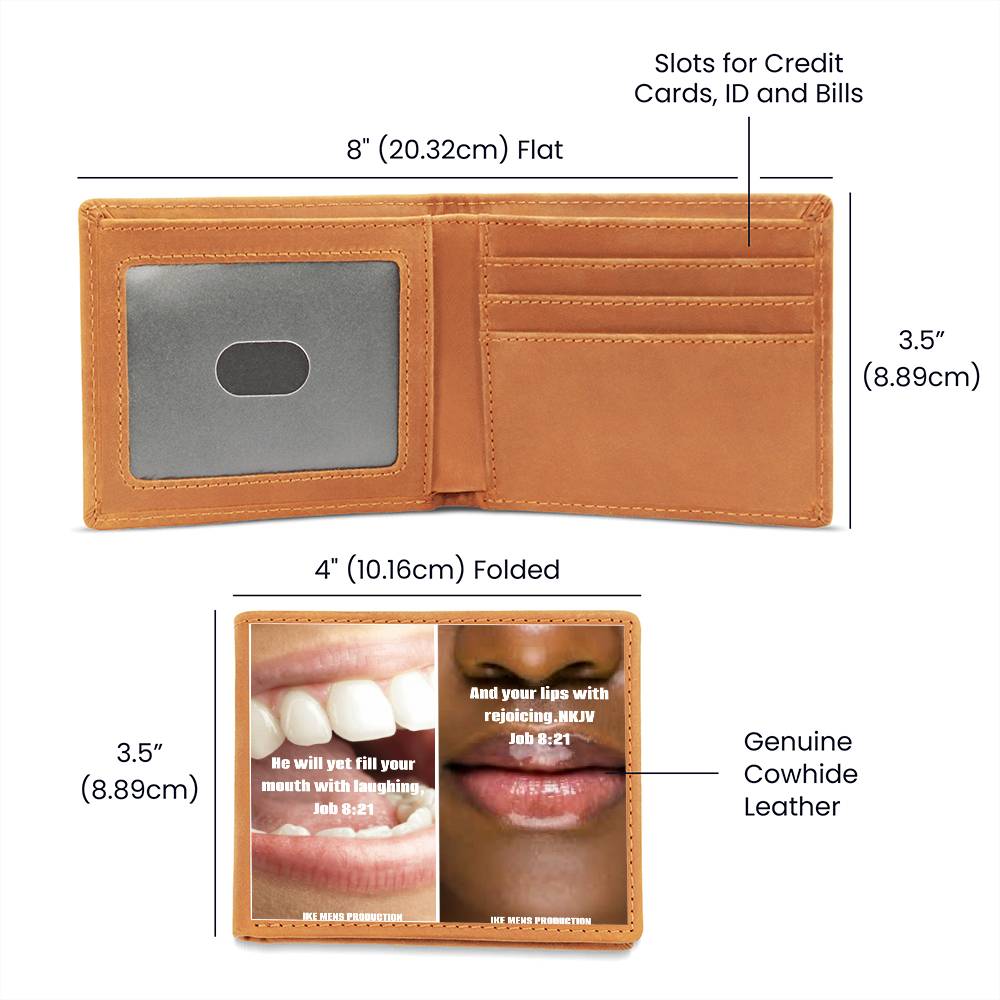 IKE MENS SCRIPTURE COLLAGE GRAPHIC LEATHER WALLET