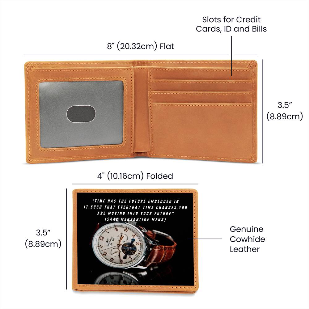 IKE MENS QUOTE GRAPHIC LEATHER WALLET