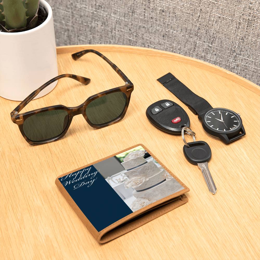 HAPPY WEDDING ANNIVERSARY GRAPHIC LEATHER WALLET