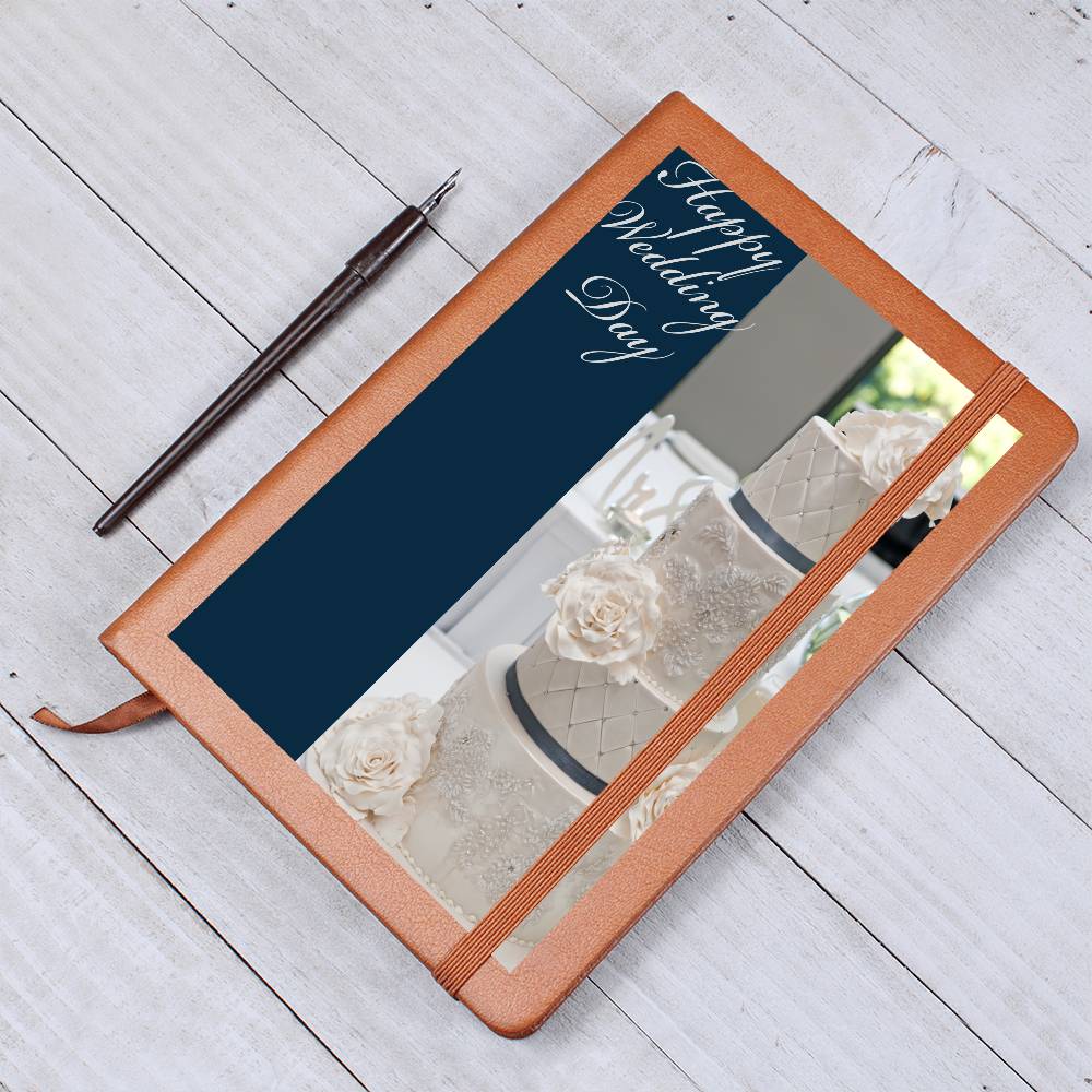 Happy Wedding Day Graphic Leather Journal