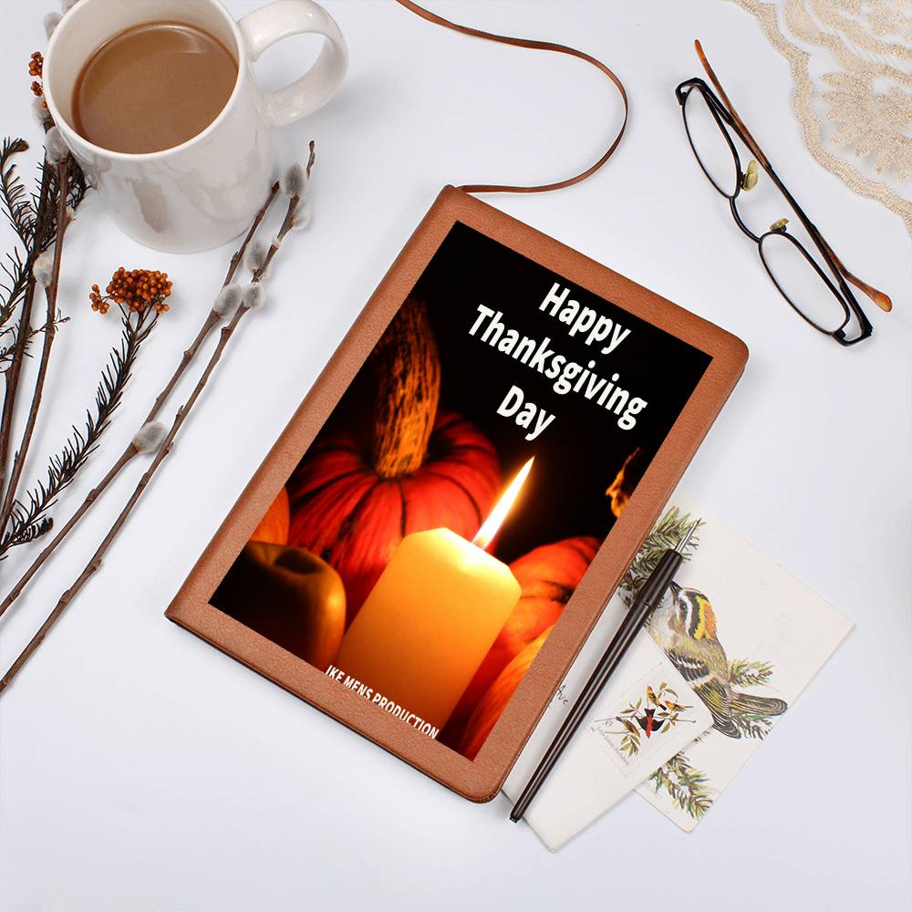 HAPPY THANKSGIVING DAY GRAPHIC LEATHER JOURNAL