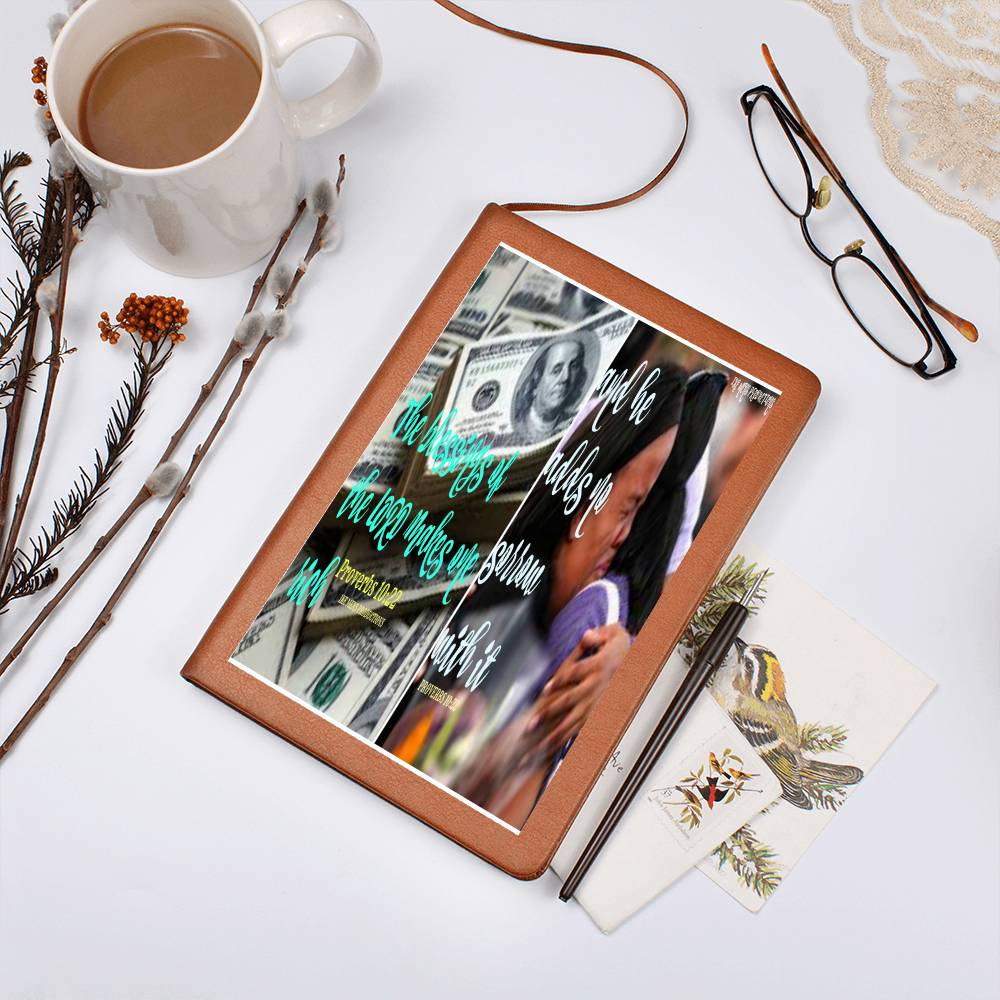 IKE MENS SCRIPTURE COLLAGE GRAPHIC LEATHER JOURNAL