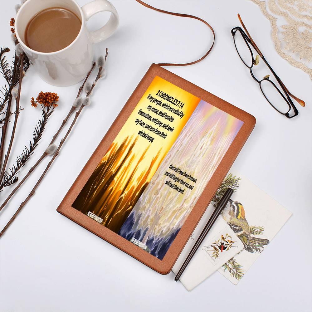 IKE MENS SCRIPTURE COLLAGE GRAPHIC LEATHER JOURNAL