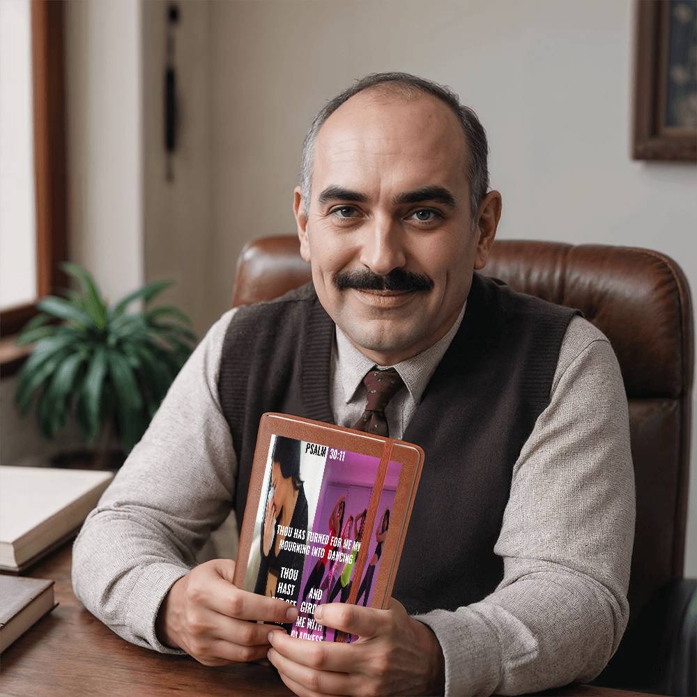 IKE MENS SCRIPTURE COLLAGE GRAPHIC LEATHER JOURNAL