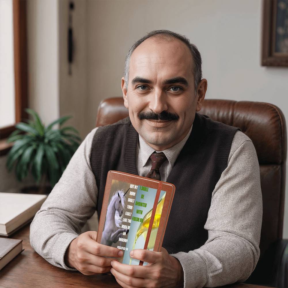 IKE MENS Scripture Collage Graphic Leather Journal