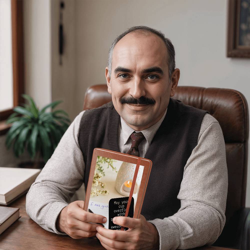 PEACE & LOVE GRAPHIC LEATHER JOURNAL