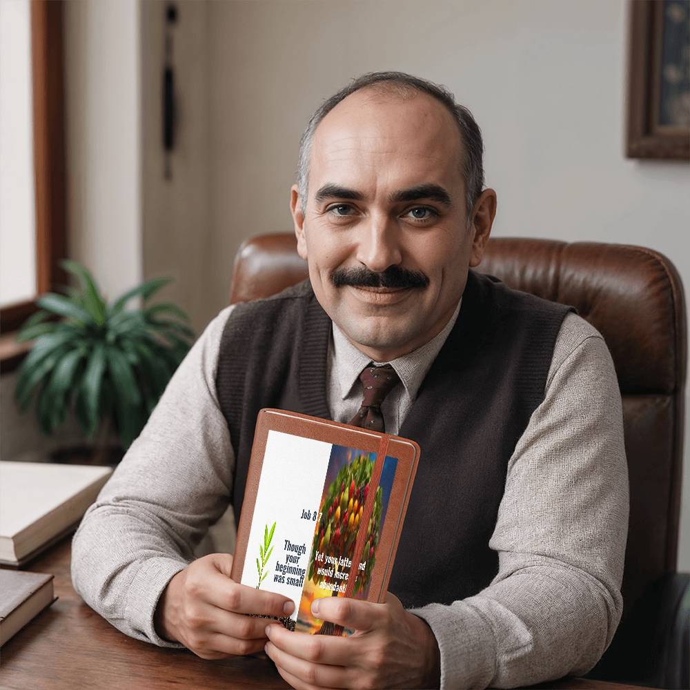 IKE MENS Scripture Collage Graphic Leather Journal