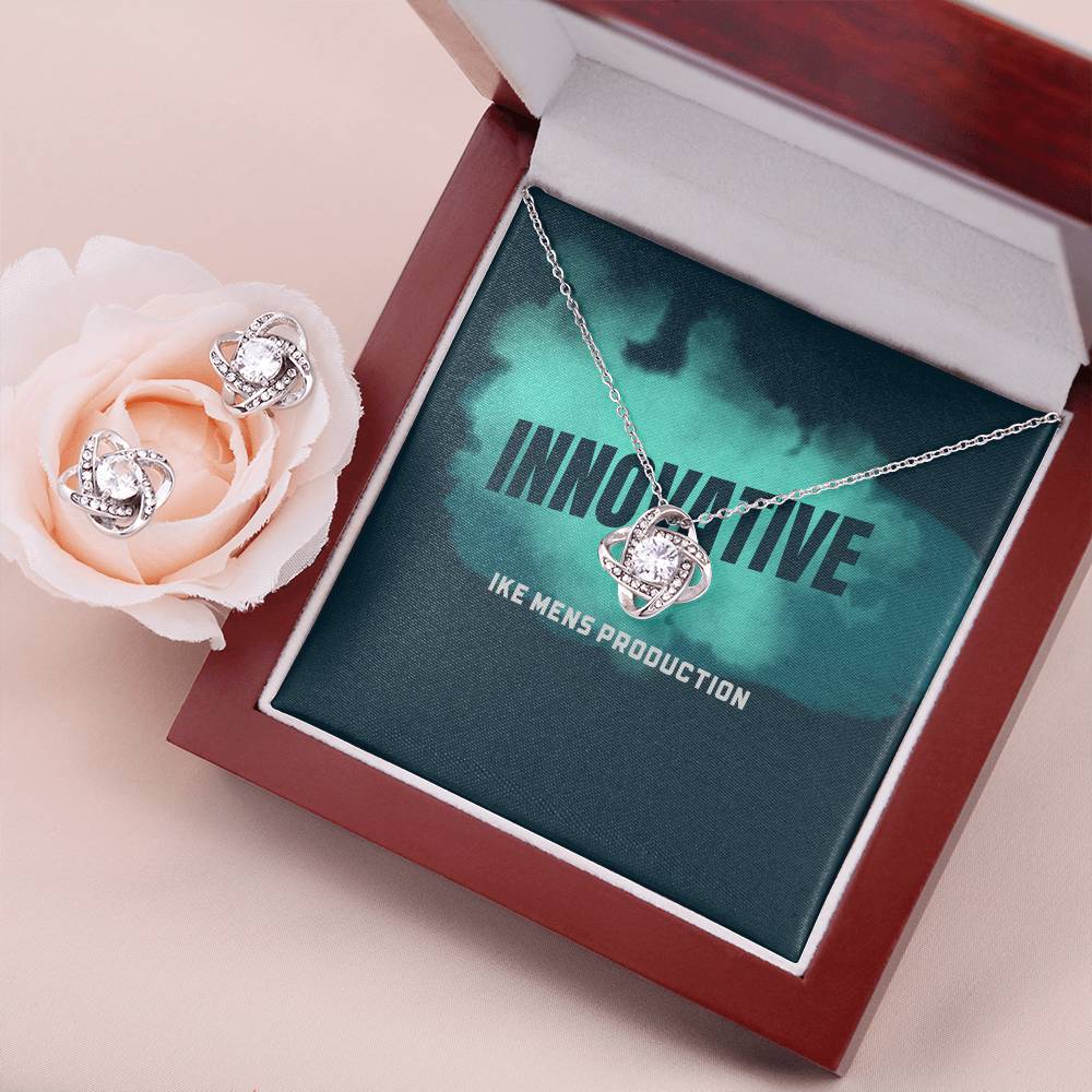 INNOVATIVE Love Knot Earring & Necklace Set