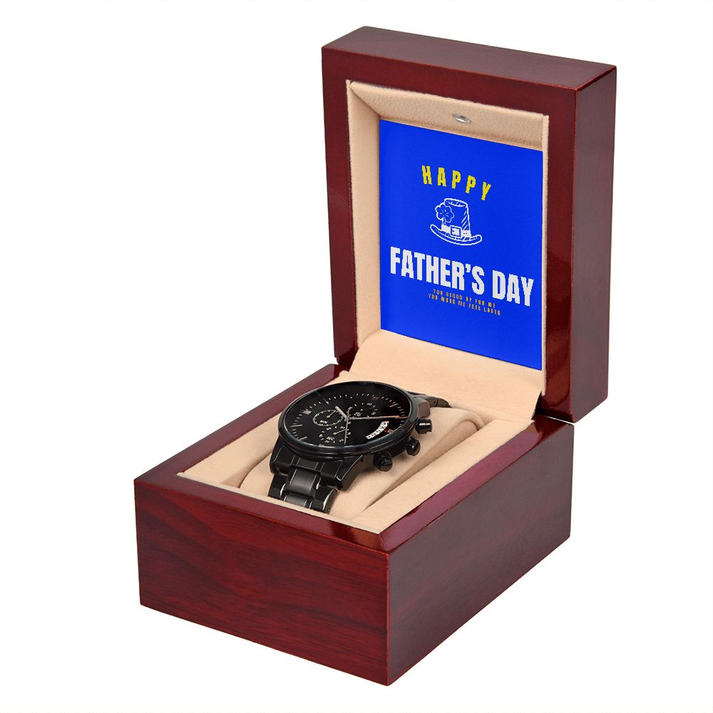 Happy Father's Day Black Chronograph Watch