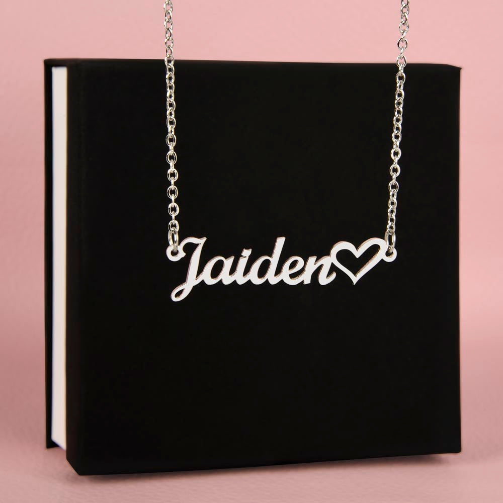 IKE MENS NAME NECKLACE + HEART