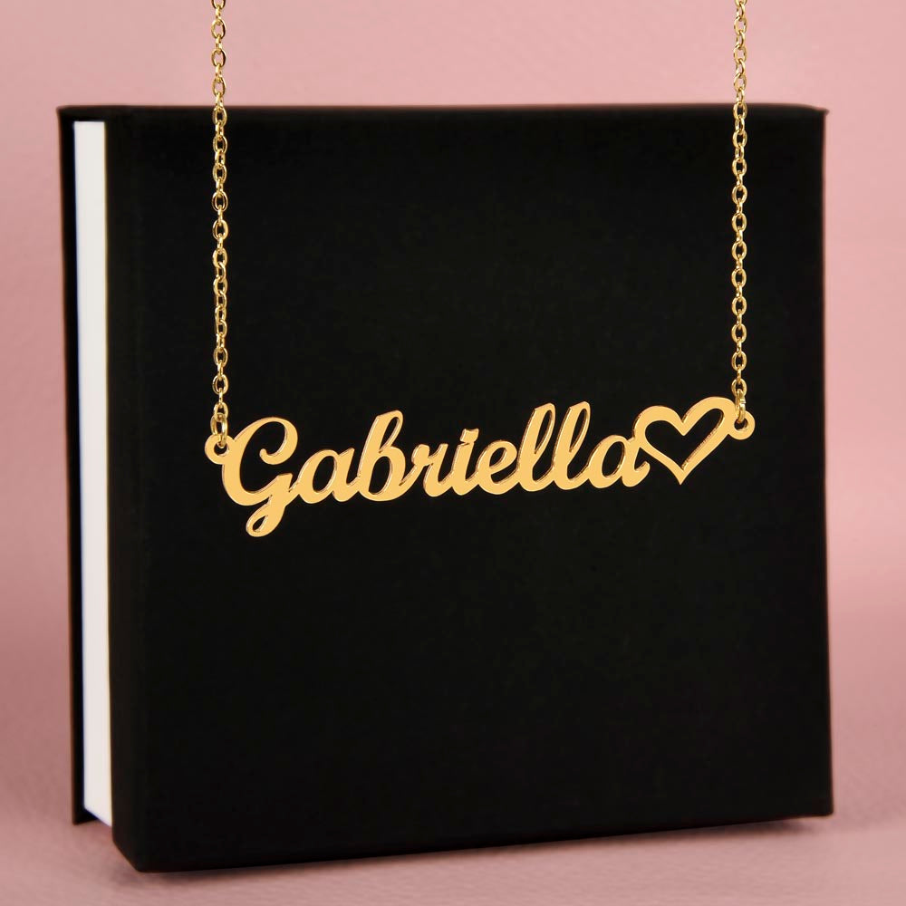 IKE MENS NAME NECKLACE + HEART