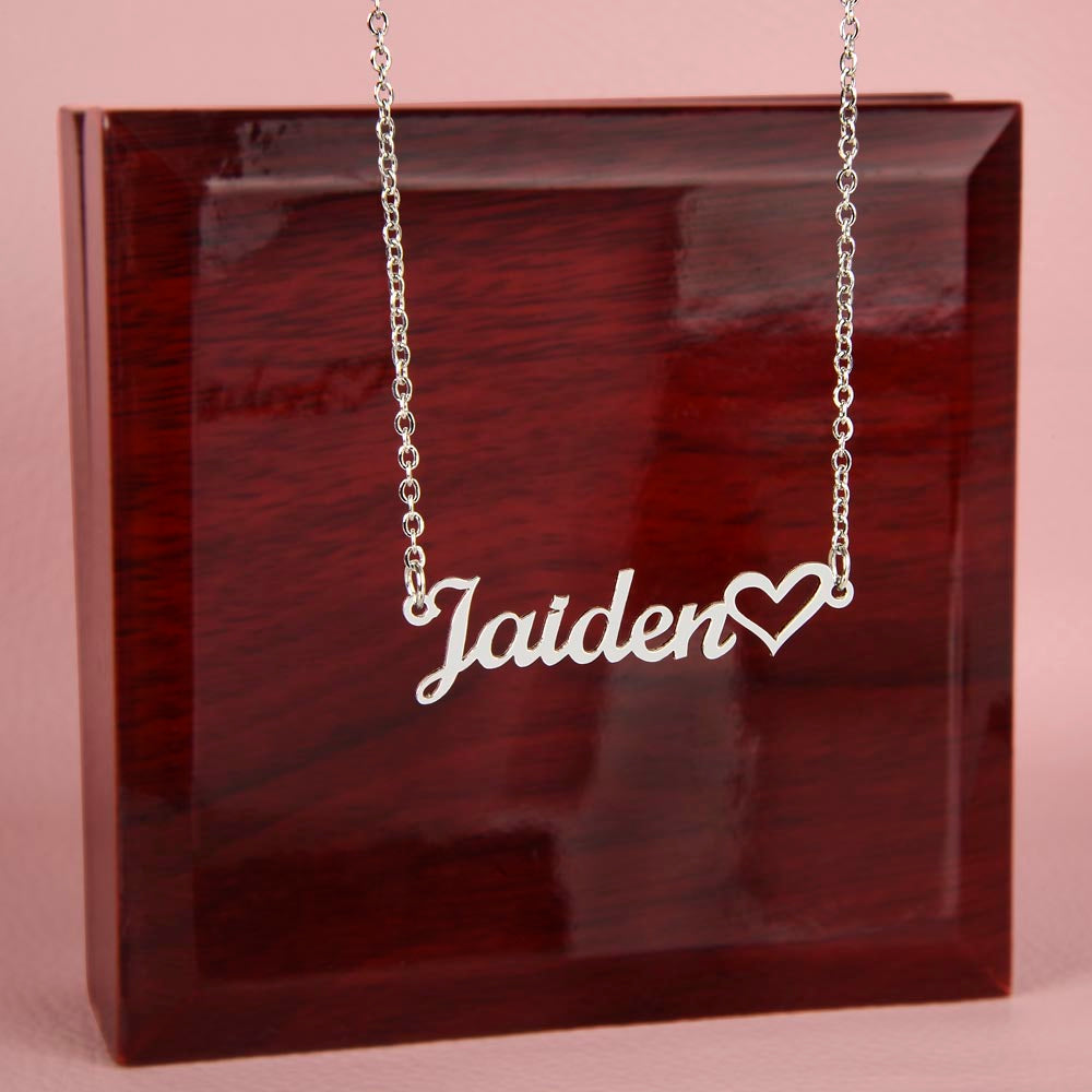 IKE MENS NAME NECKLACE + HEART
