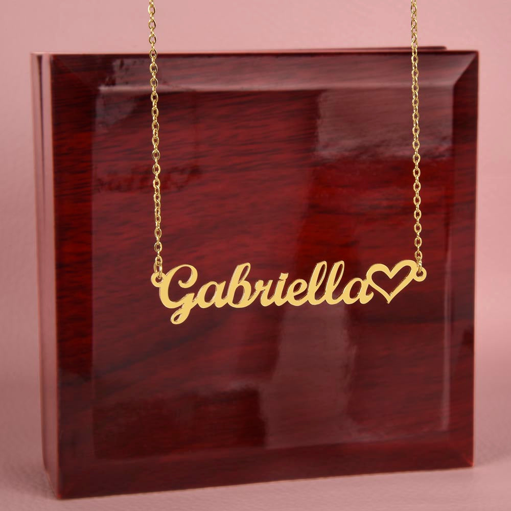 IKE MENS NAME NECKLACE + HEART