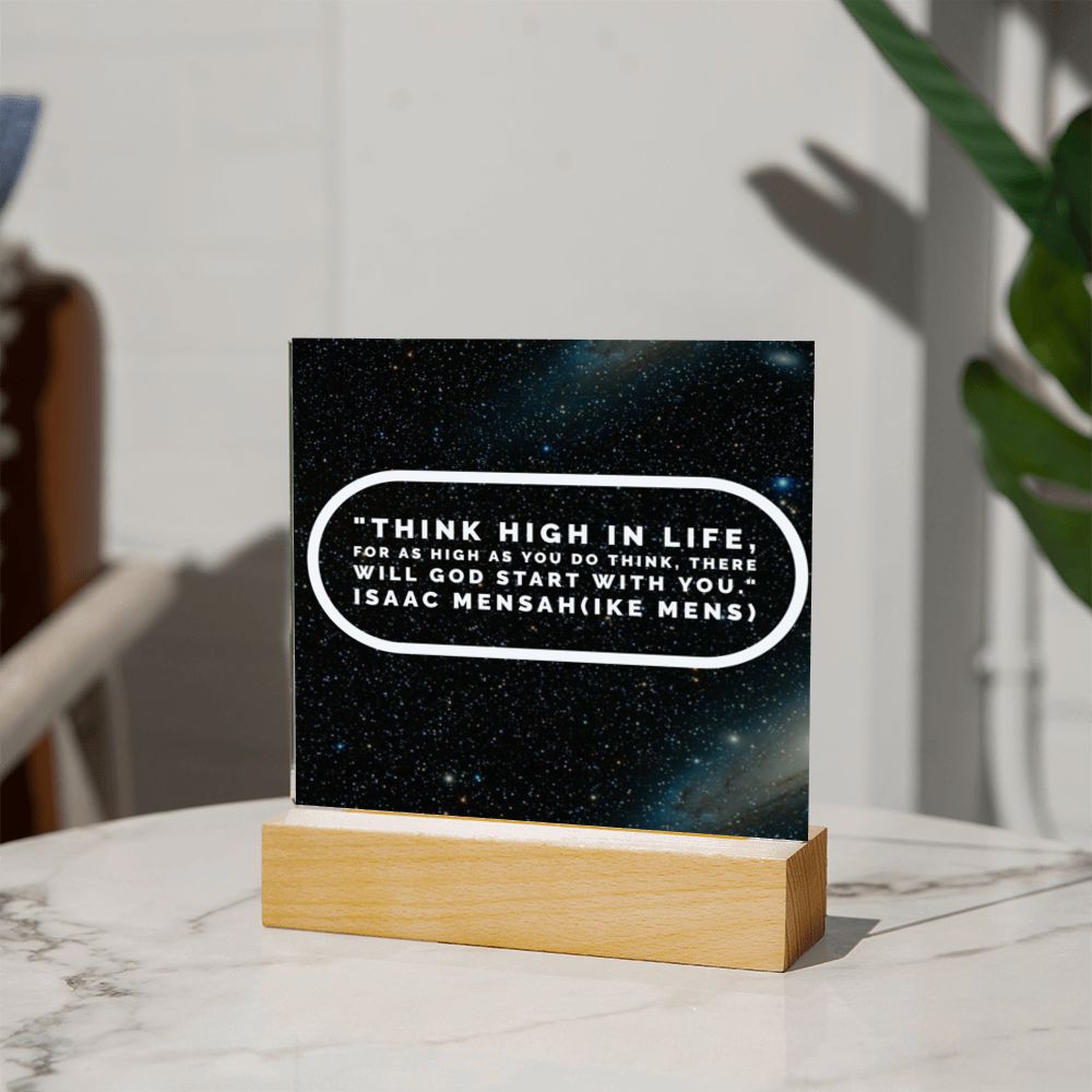 IKE MENS Quote Acrylic Square Plaque