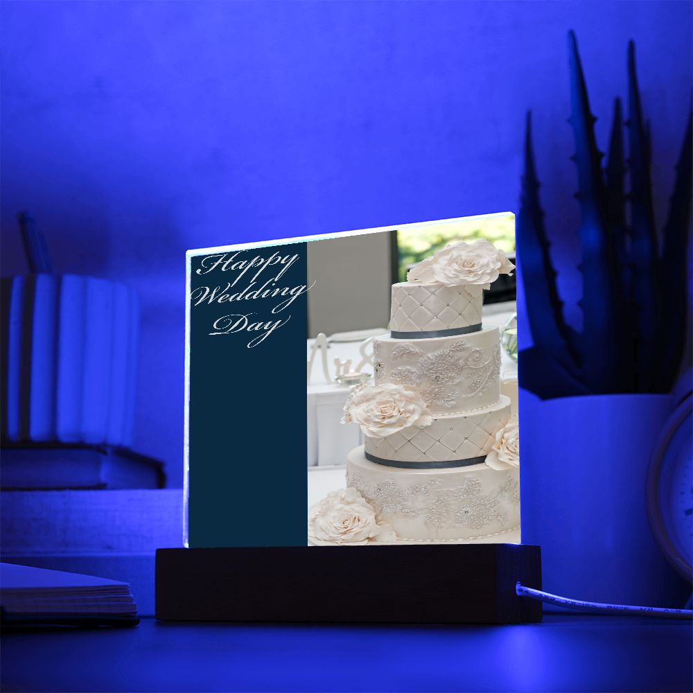 Happy Wedding Day Acrylic Square Plaque