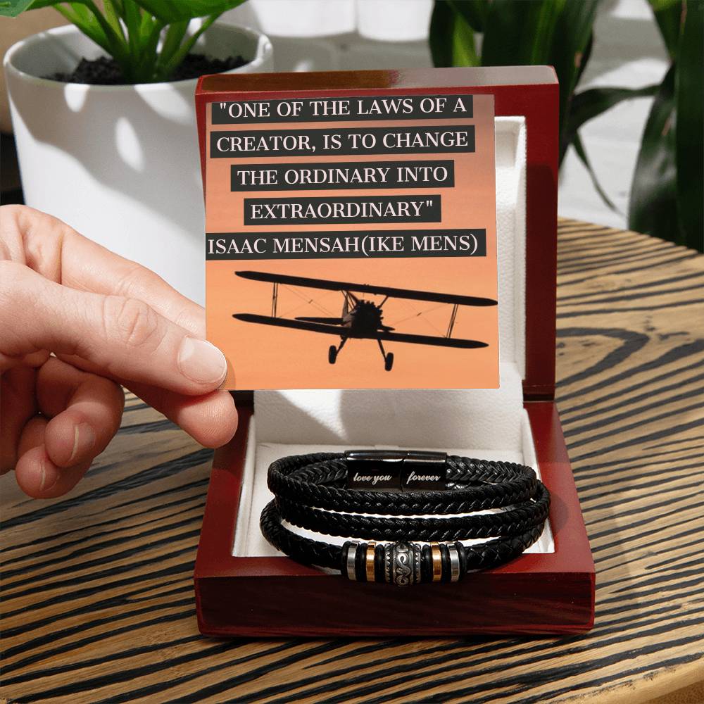 IKE MENS Quote Love You Forever Bracelet