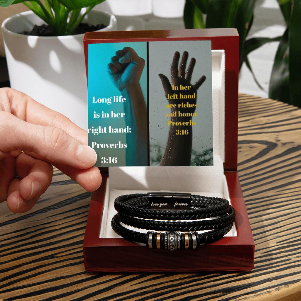 IKE MENS Scripture Collage Love You Forever Bracelet