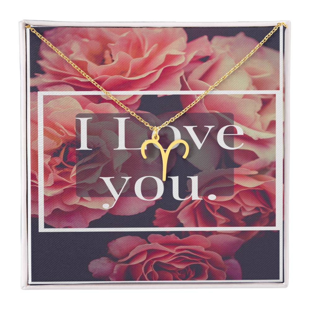 I LOVE YOU ZODIAC SYMPBOL NECKLACE