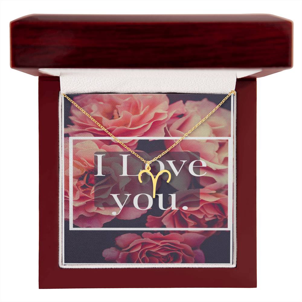 I LOVE YOU ZODIAC SYMPBOL NECKLACE