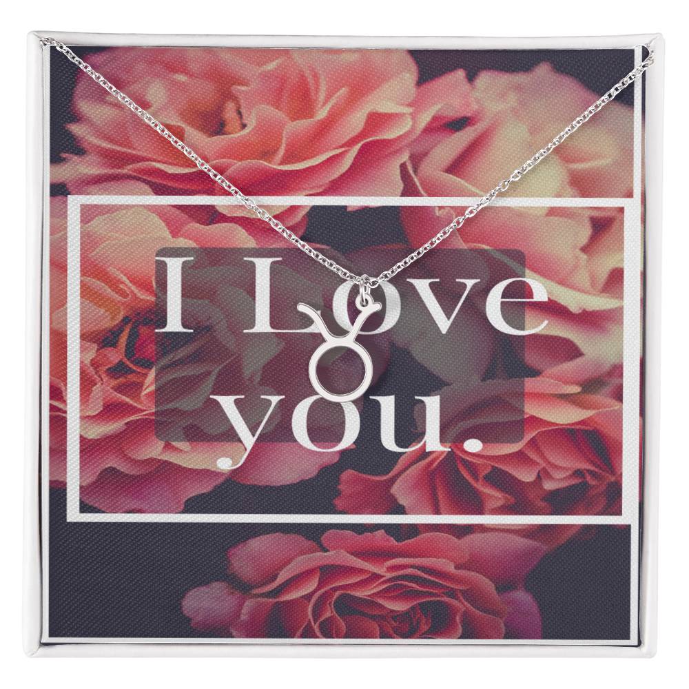 I LOVE YOU ZODIAC SYMPBOL NECKLACE