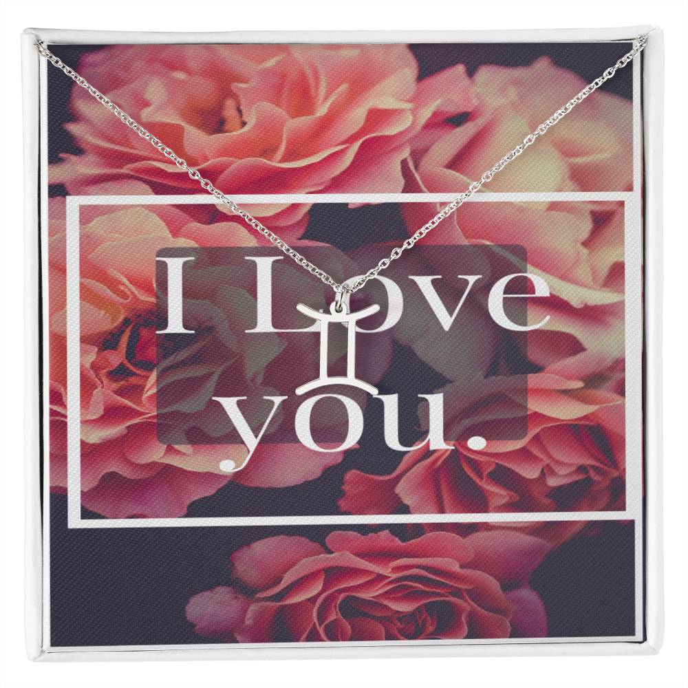 I LOVE YOU ZODIAC SYMPBOL NECKLACE
