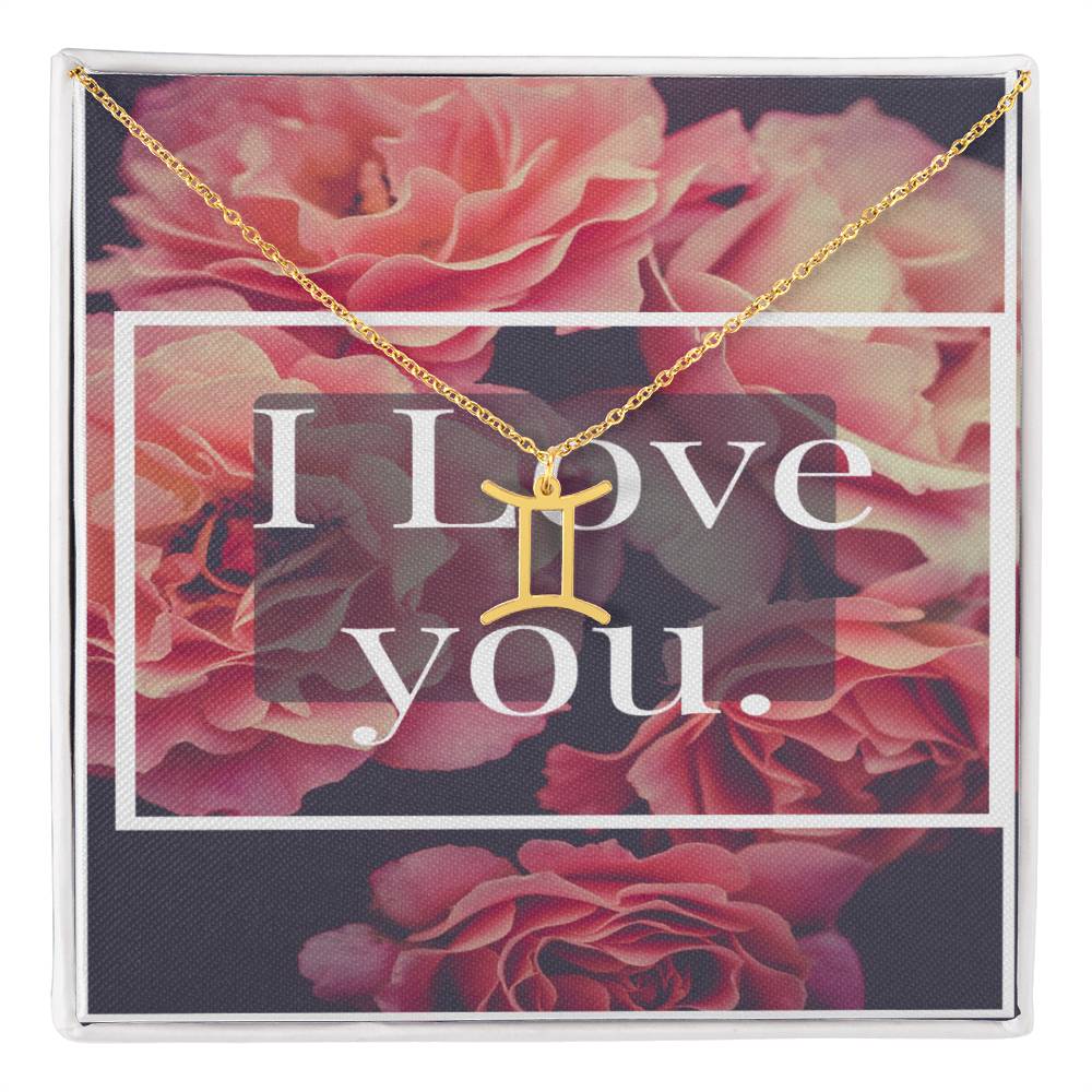 I LOVE YOU ZODIAC SYMPBOL NECKLACE