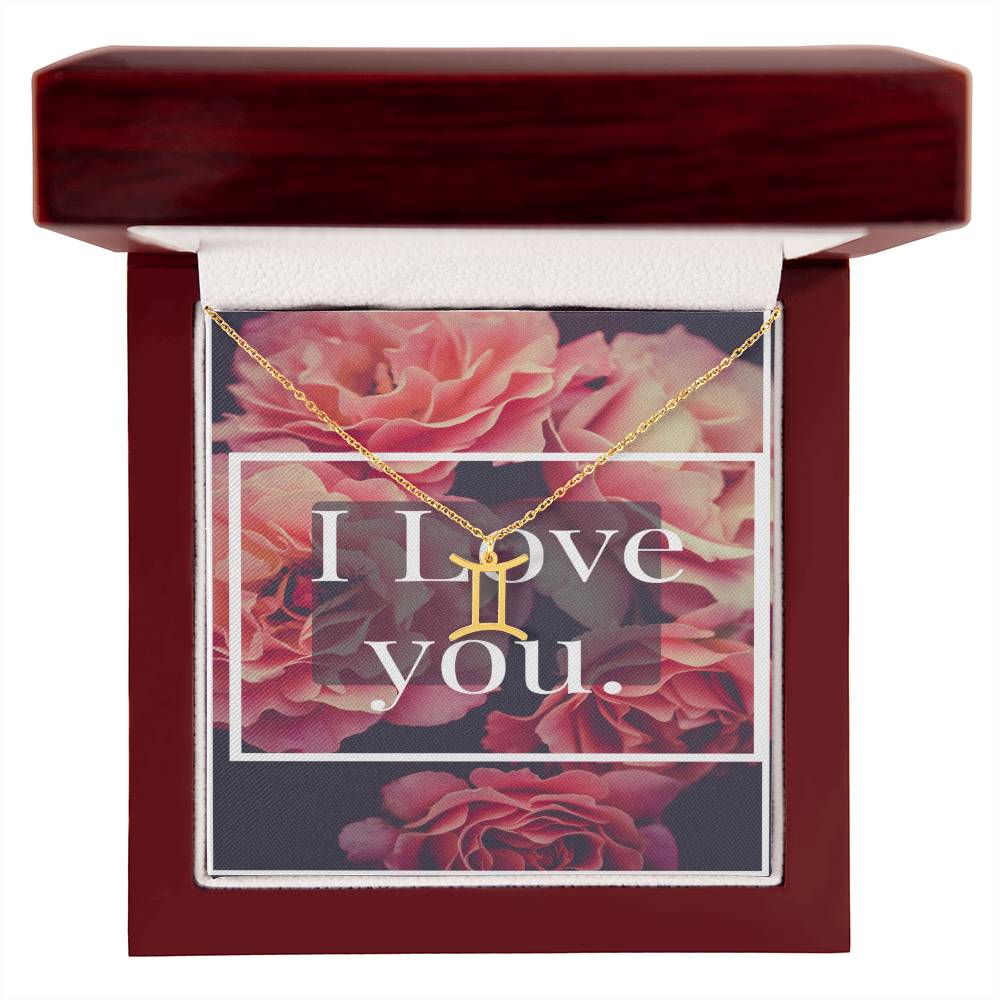 I LOVE YOU ZODIAC SYMPBOL NECKLACE