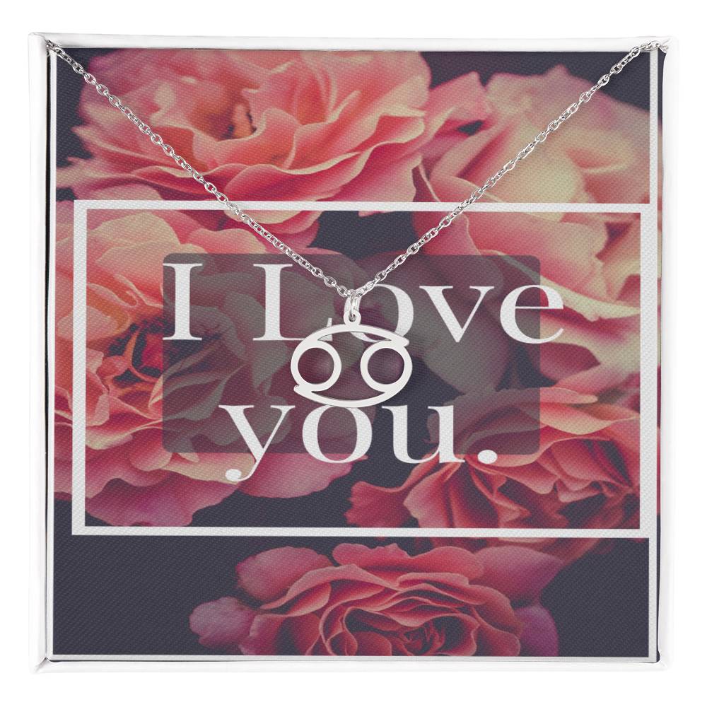 I LOVE YOU ZODIAC SYMPBOL NECKLACE