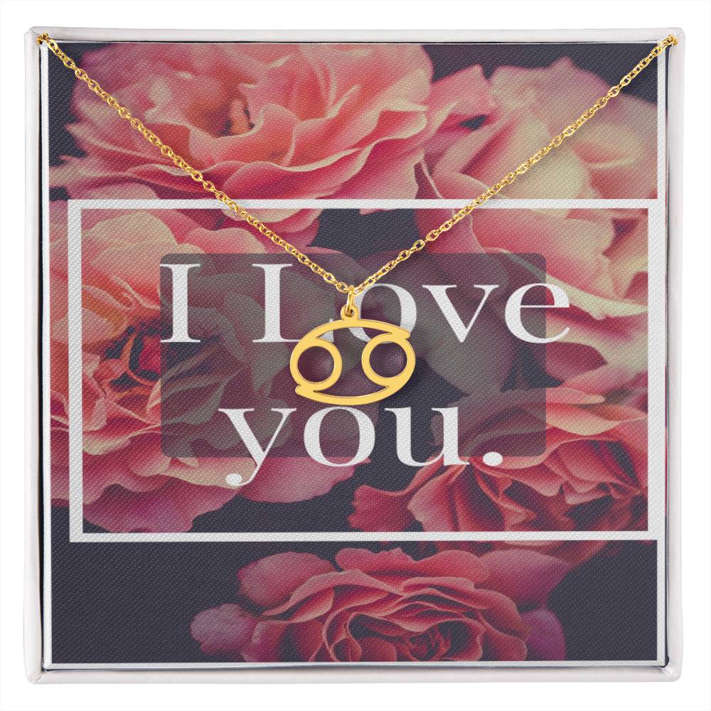 I LOVE YOU ZODIAC SYMPBOL NECKLACE