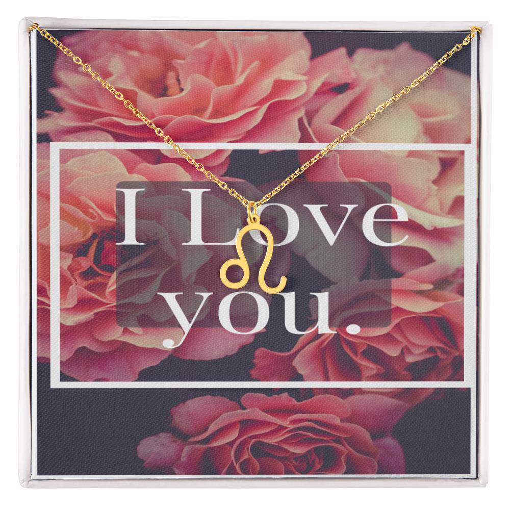 I LOVE YOU ZODIAC SYMPBOL NECKLACE