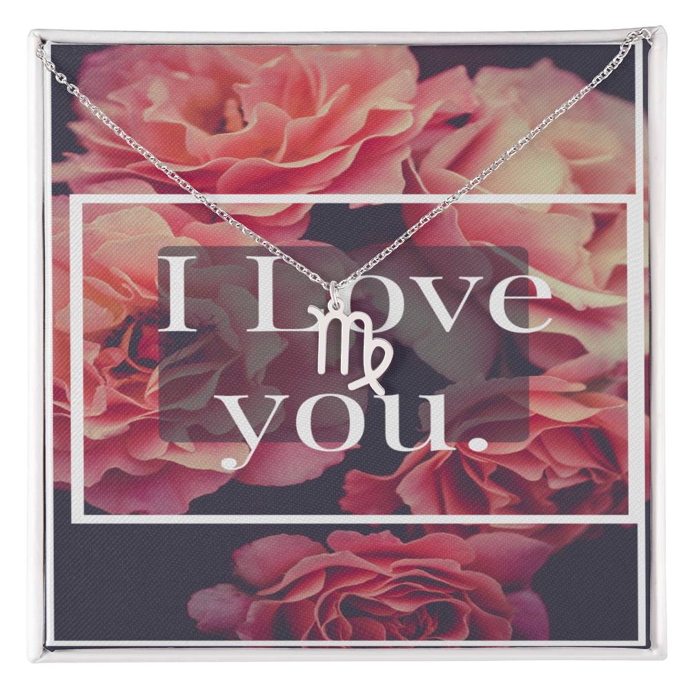 I LOVE YOU ZODIAC SYMPBOL NECKLACE