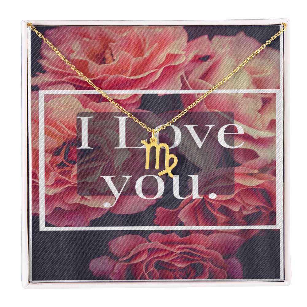 I LOVE YOU ZODIAC SYMPBOL NECKLACE