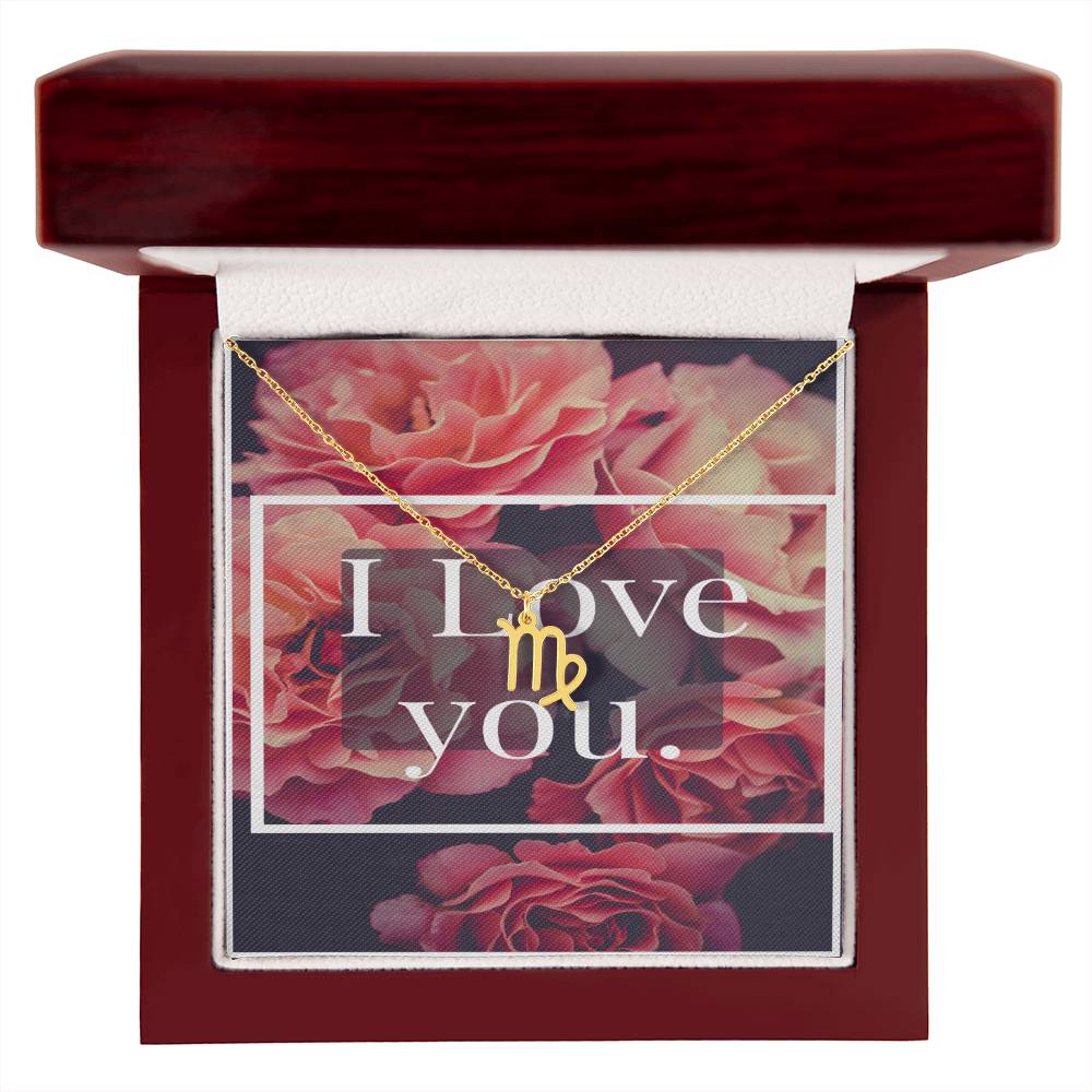 I LOVE YOU ZODIAC SYMPBOL NECKLACE