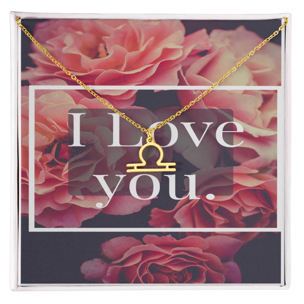 I LOVE YOU ZODIAC SYMPBOL NECKLACE