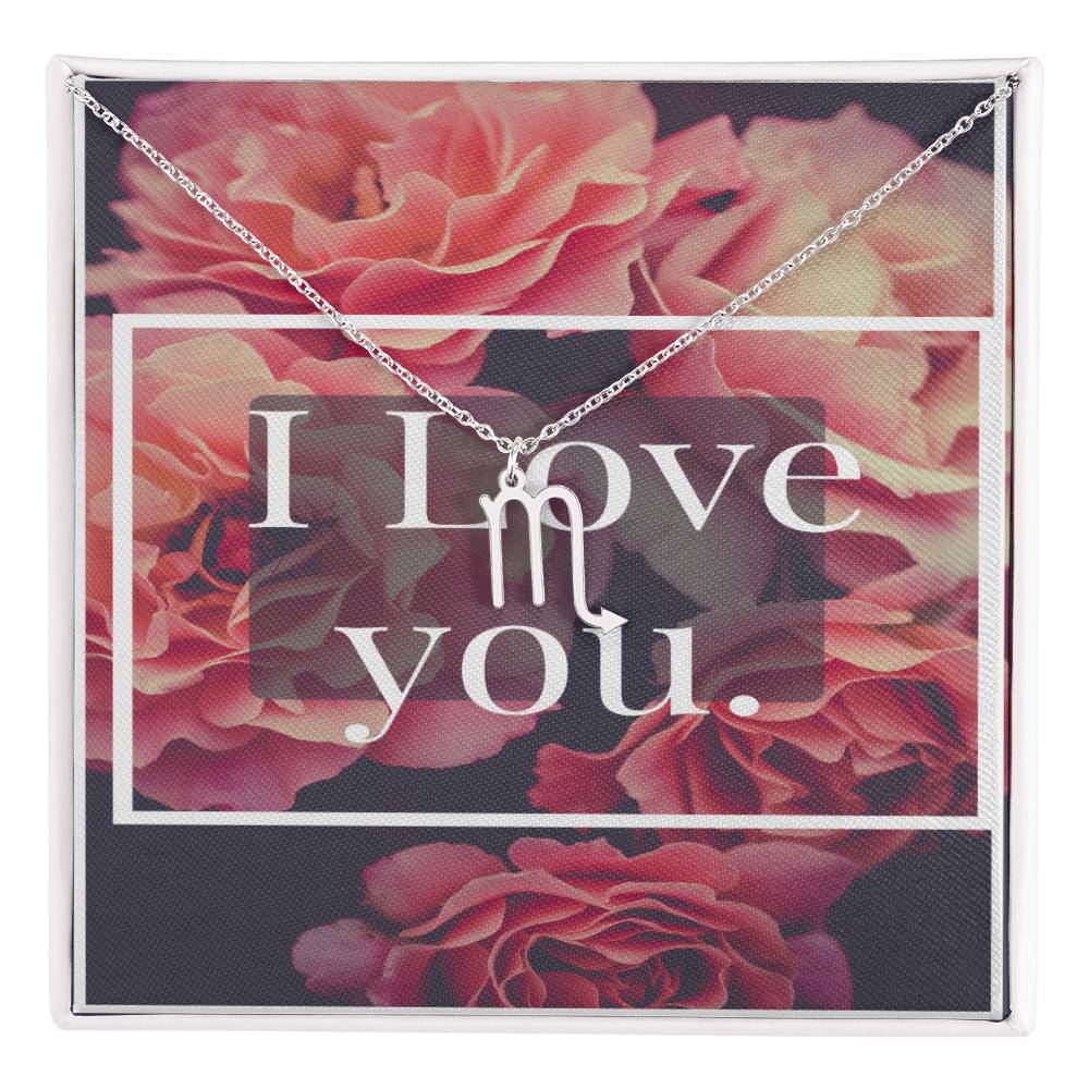 I LOVE YOU ZODIAC SYMPBOL NECKLACE