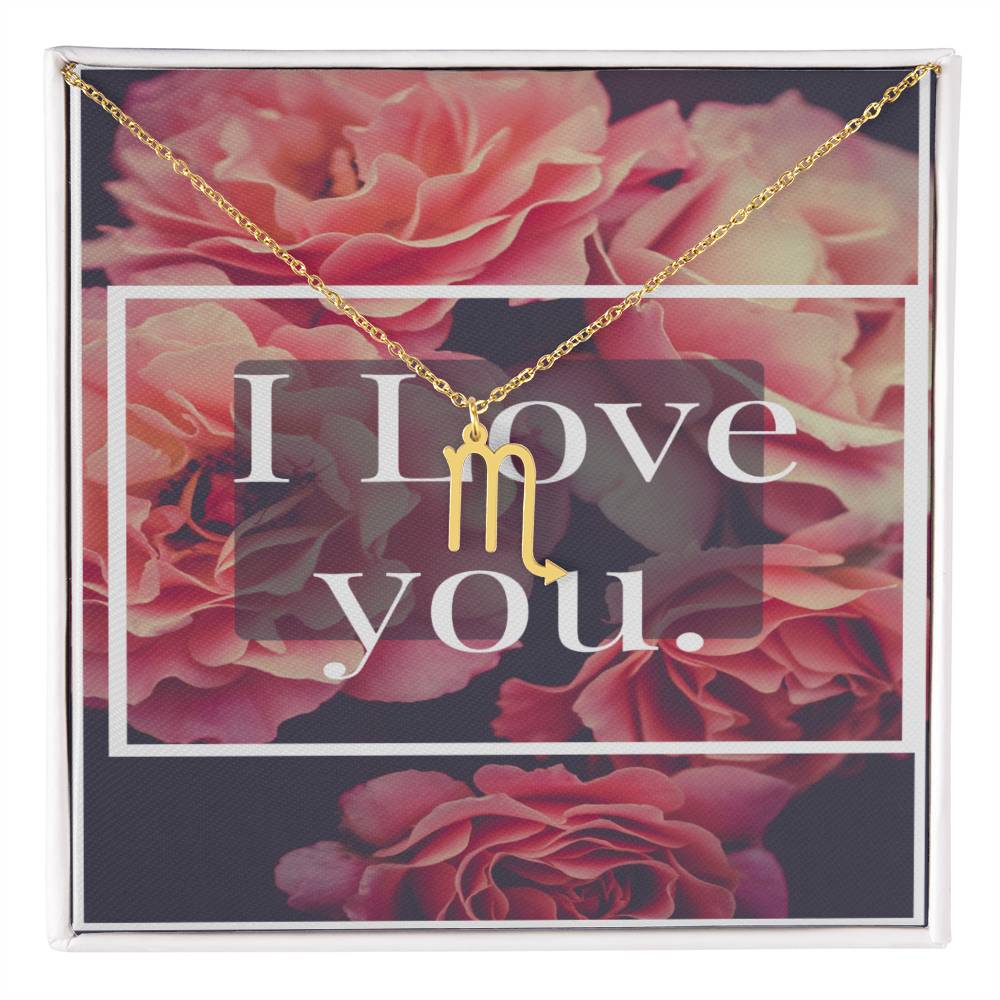 I LOVE YOU ZODIAC SYMPBOL NECKLACE
