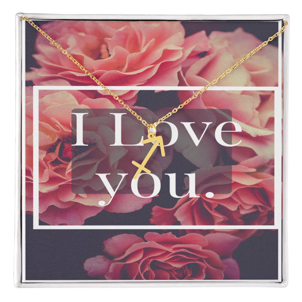 I LOVE YOU ZODIAC SYMPBOL NECKLACE