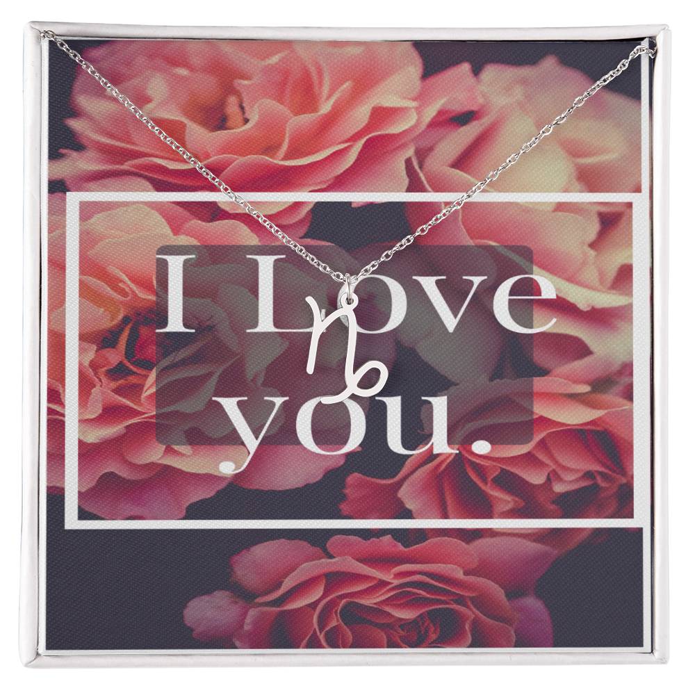 I LOVE YOU ZODIAC SYMPBOL NECKLACE