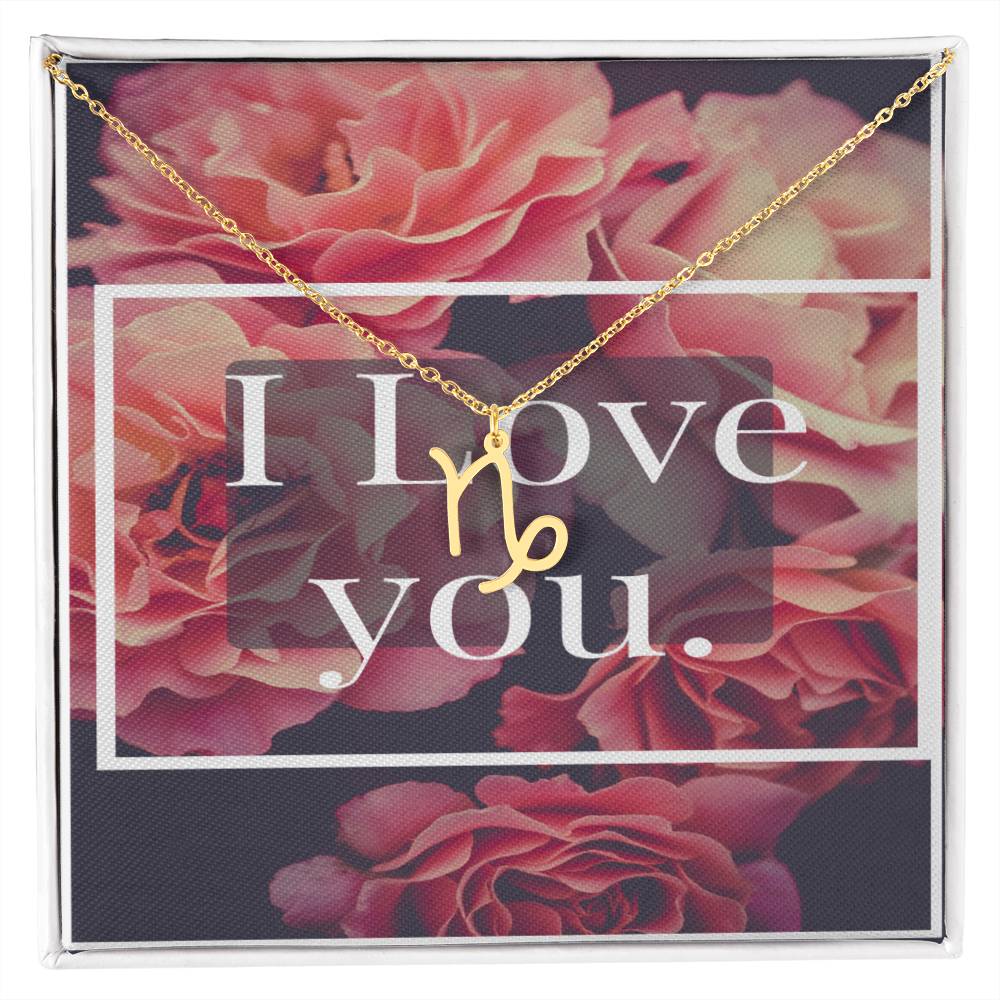 I LOVE YOU ZODIAC SYMPBOL NECKLACE