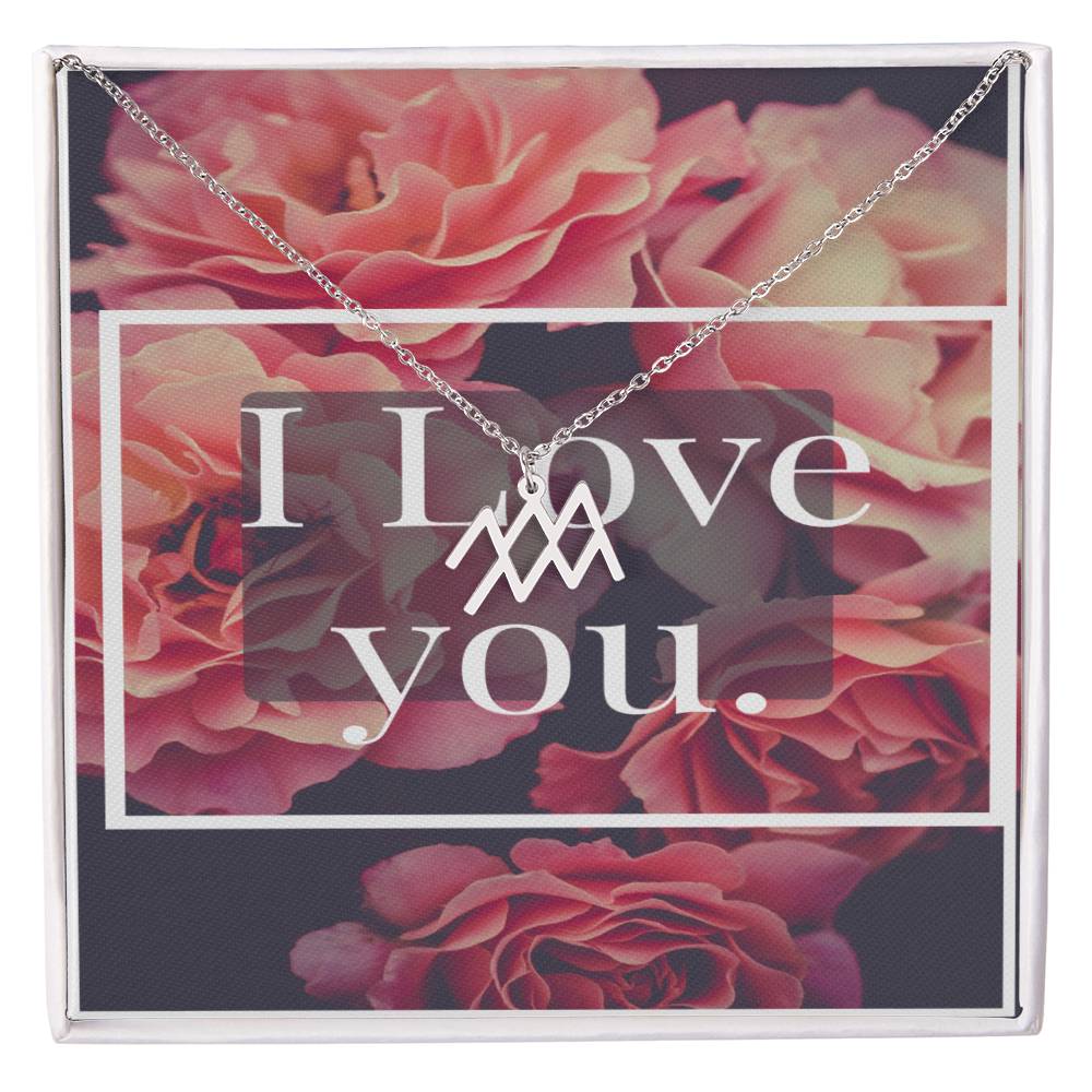 I LOVE YOU ZODIAC SYMPBOL NECKLACE