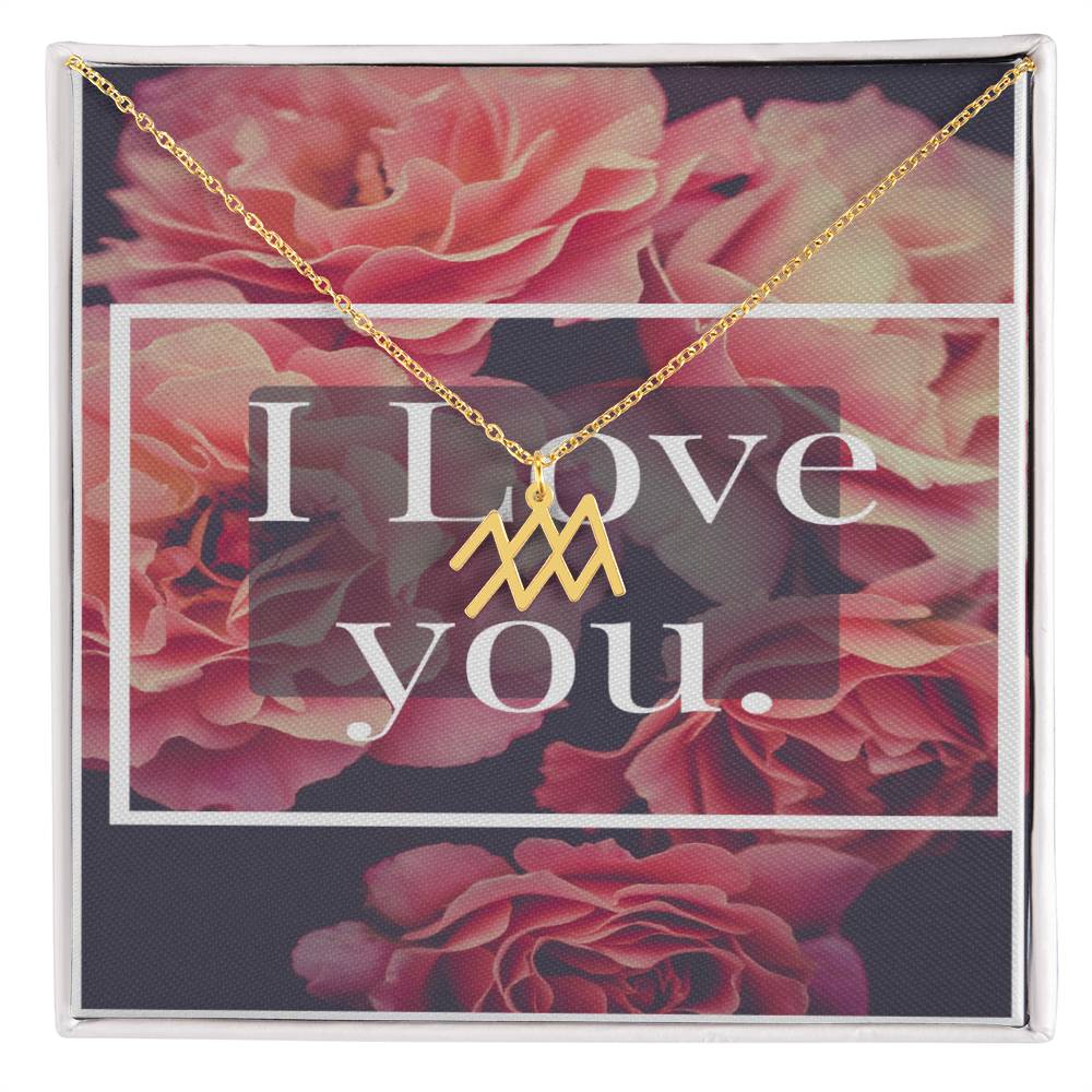 I LOVE YOU ZODIAC SYMPBOL NECKLACE