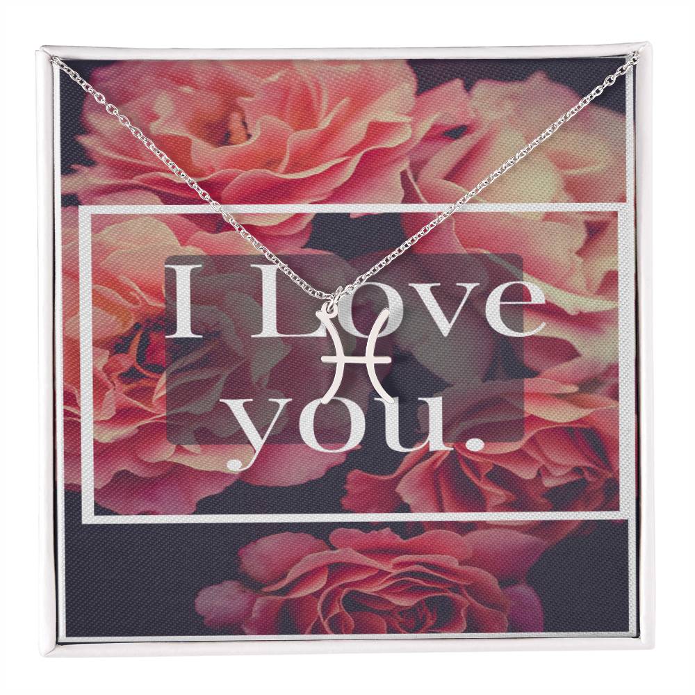 I LOVE YOU ZODIAC SYMPBOL NECKLACE