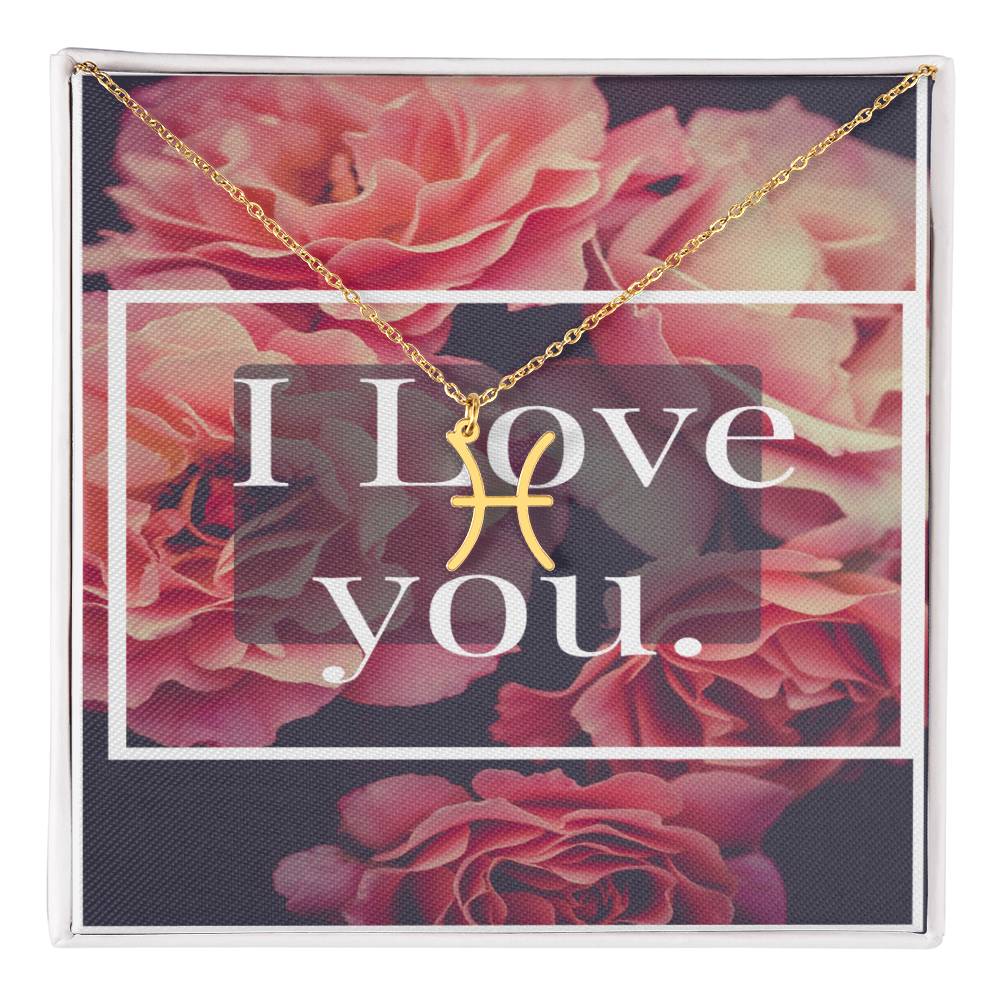 I LOVE YOU ZODIAC SYMPBOL NECKLACE