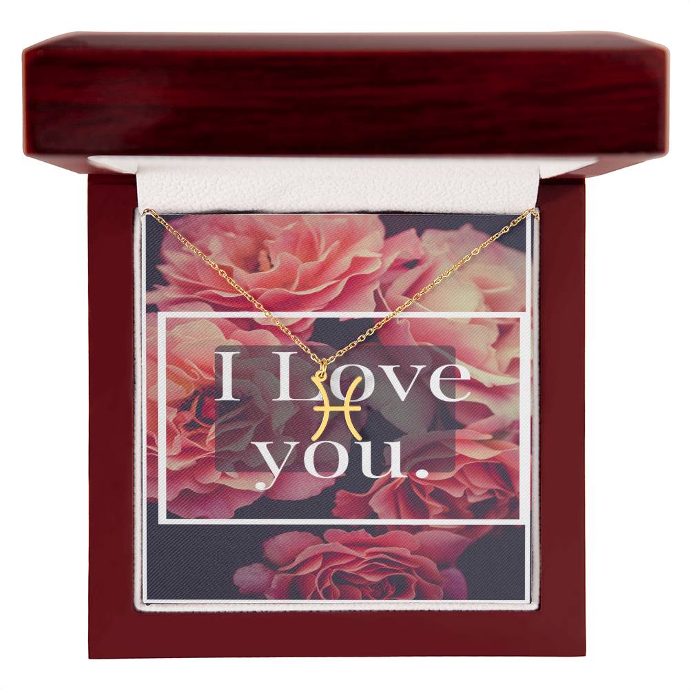 I LOVE YOU ZODIAC SYMPBOL NECKLACE