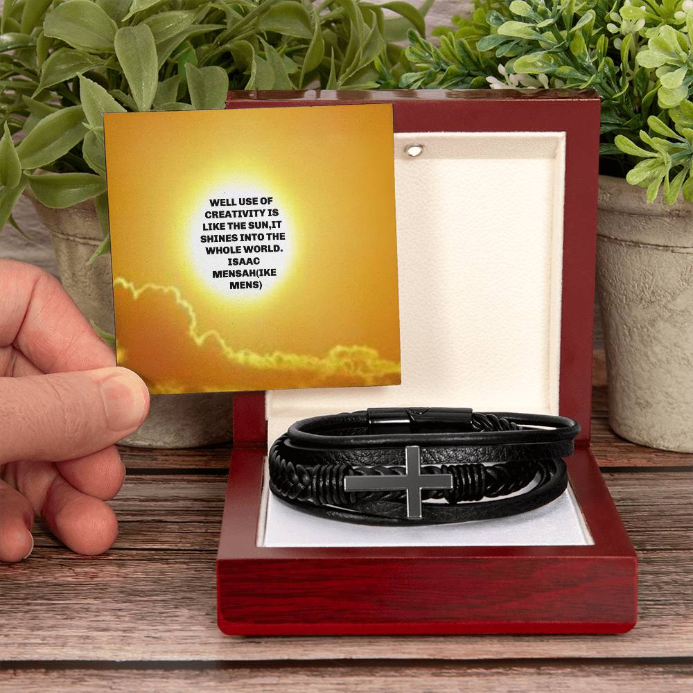 IKE MENS QUOTE MENS'S CROSS BRACELET