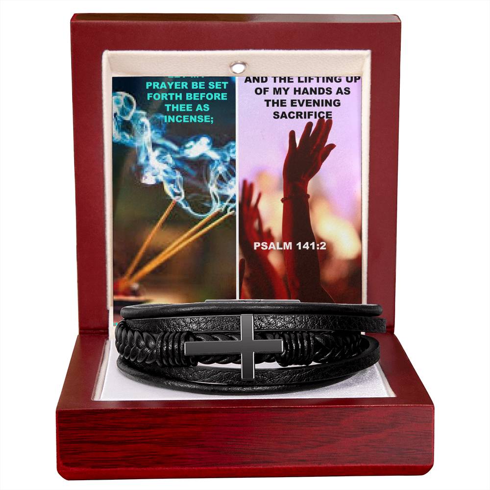 IKE MENS SCRIPTURE COLLAGE MENS'S CROSS BRACELET